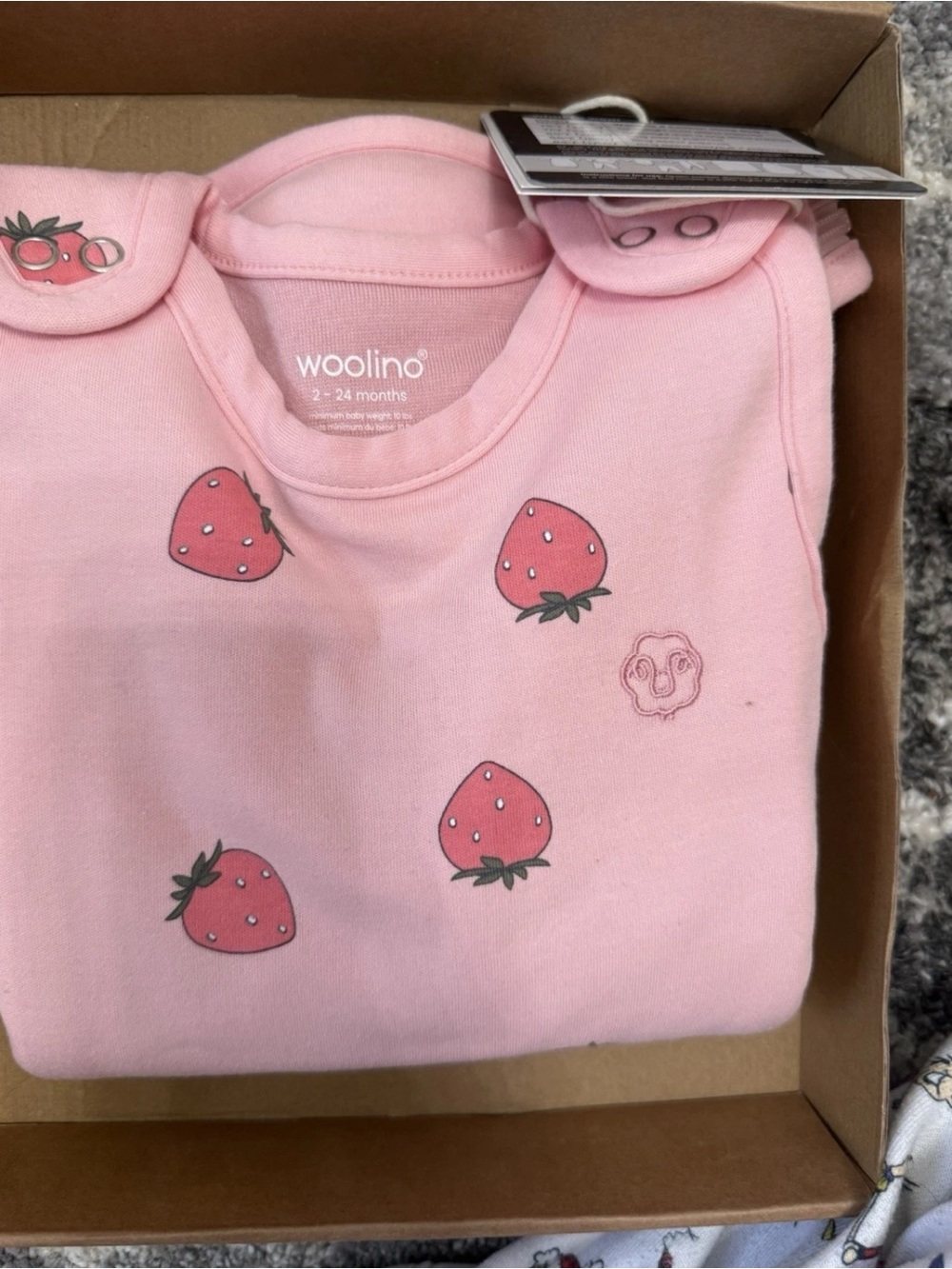 4 Season® Ultimate Baby Sleep Bag, Merino Wool & Organic Cotton, Strawberry